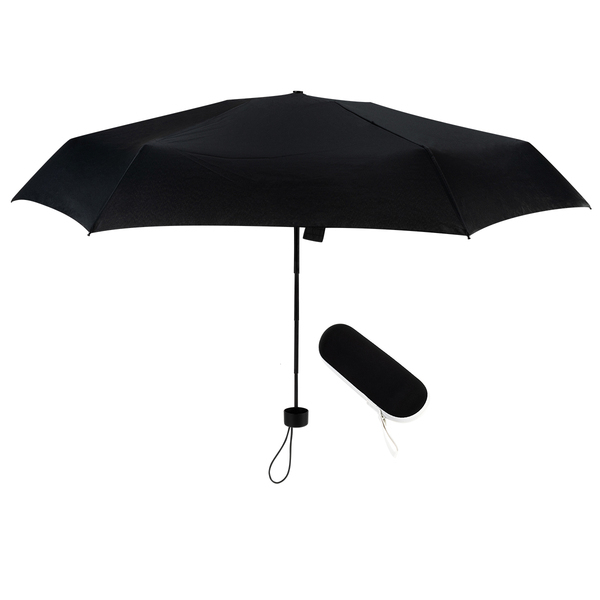 Parasol w etui Banff, czarny z nadrukiem logo - zdjęcie produktu