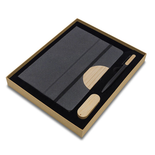Zestaw z USB 64GB Denver, czarny z nadrukiem logo - zdjęcie produktu