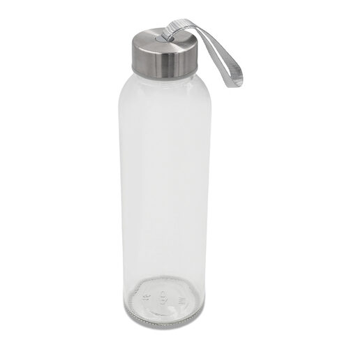 Butelka szklana Aqua Flow 500 ml, transparentny z nadrukiem logo - zdjęcie produktu
