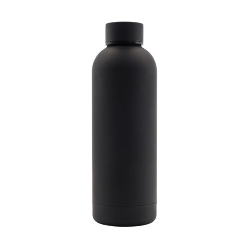 Butelka termiczna Mendoza 500 ml, czarny z nadrukiem logo - zdjęcie produktu