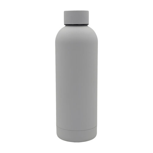 Butelka termiczna Mendoza 500 ml, szary z nadrukiem logo - zdjęcie produktu