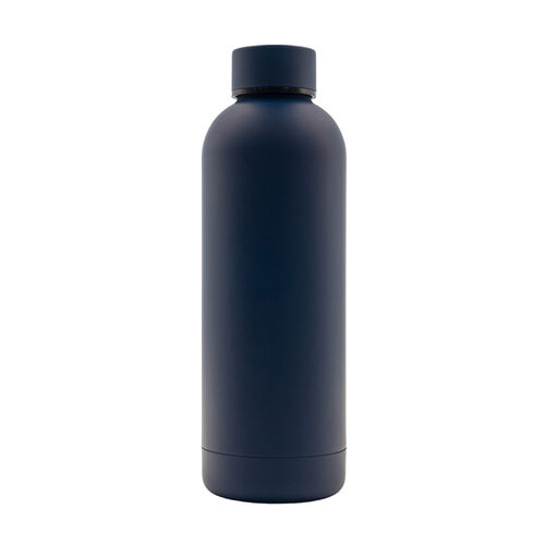 Butelka termiczna Mendoza 500 ml, granatowy z nadrukiem logo - zdjęcie produktu