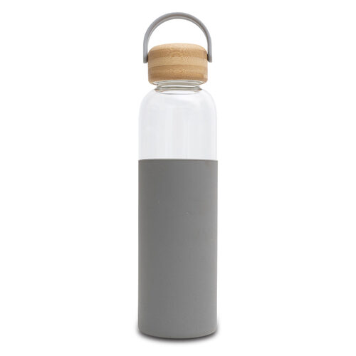 Szklana butelka Refresh 560 ml, szary z nadrukiem logo - zdjęcie produktu