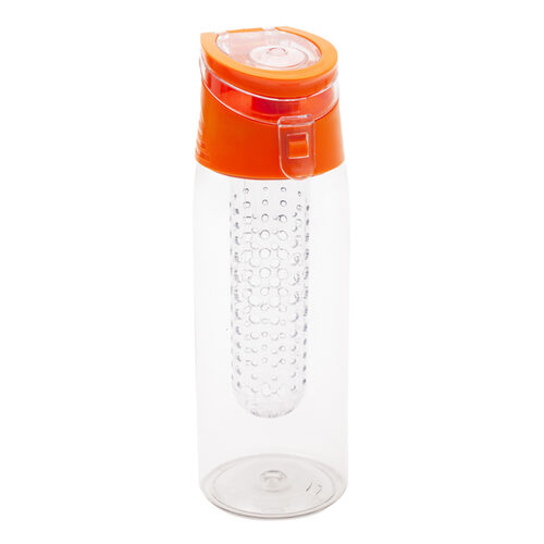 Bidon Frutello 700 ml, pomarańczowy/transparentny z nadrukiem logo - zdjęcie produktu