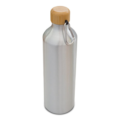 Butelka aluminiowa Luqa 800 ml, srebrny z nadrukiem logo - zdjęcie produktu