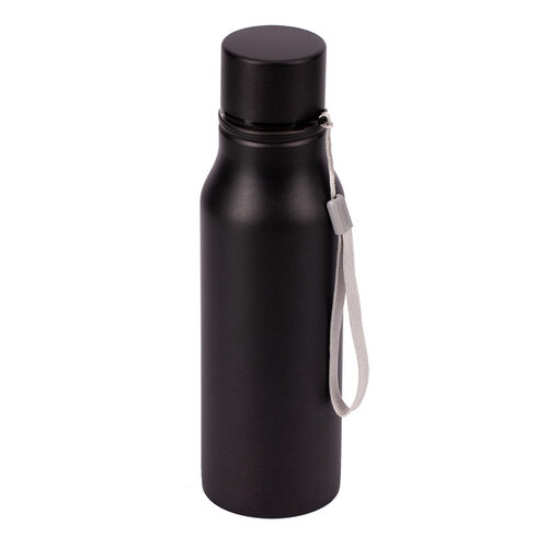 Bidon stalowy Fun Tripping 700 ml, czarny z nadrukiem logo - zdjęcie produktu