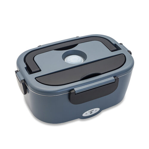 Lunch box z podgrzewaczem Heatmate, czarny z nadrukiem logo - zdjęcie produktu