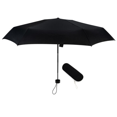Parasol w etui Banff, czarny z nadrukiem logo - zdjęcie produktu