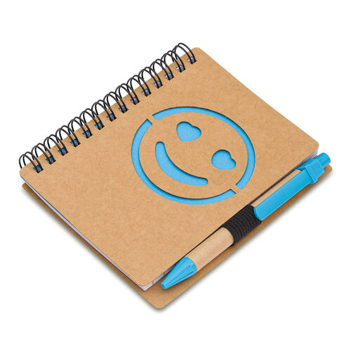 Notes Smile, jasny niebieski z nadrukiem logo - zdjęcie produktu
