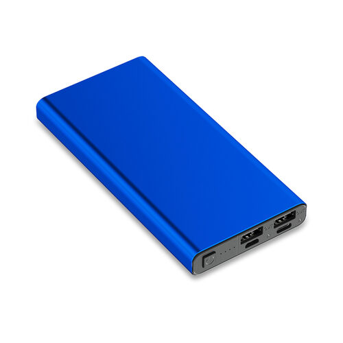 Power bank 10000 mAh Banco, niebieski z nadrukiem logo - zdjęcie produktu