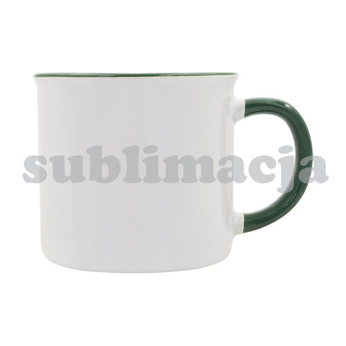 Kubek z powłoką sublimacyjną Ars 400 ml, ciemny zielony z nadrukiem logo - zdjęcie produktu