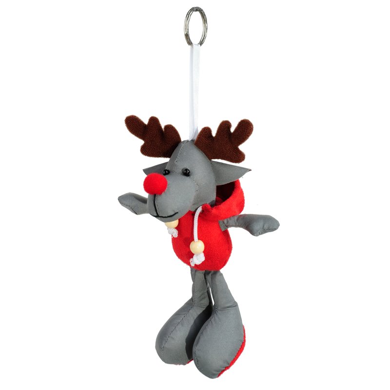Brelok Reindeer, szary/czerwony z nadrukiem logo a