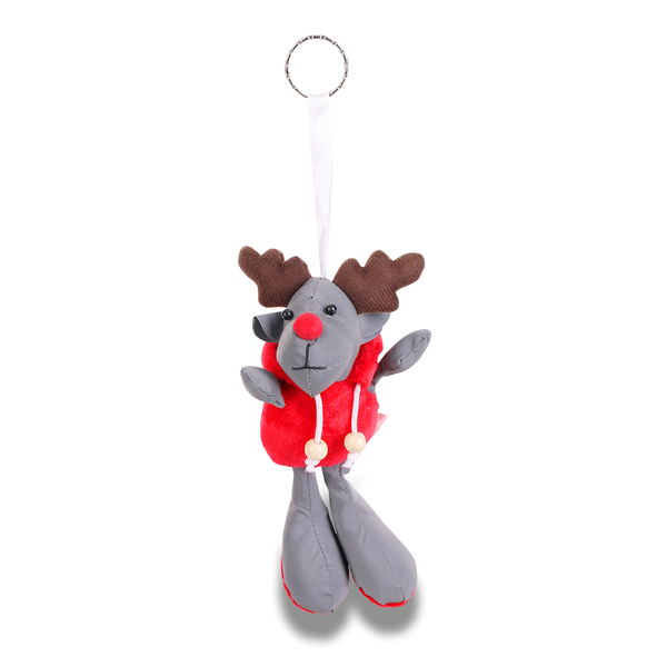 Brelok Reindeer, szary/czerwony z nadrukiem logo - zdjęcie produktu