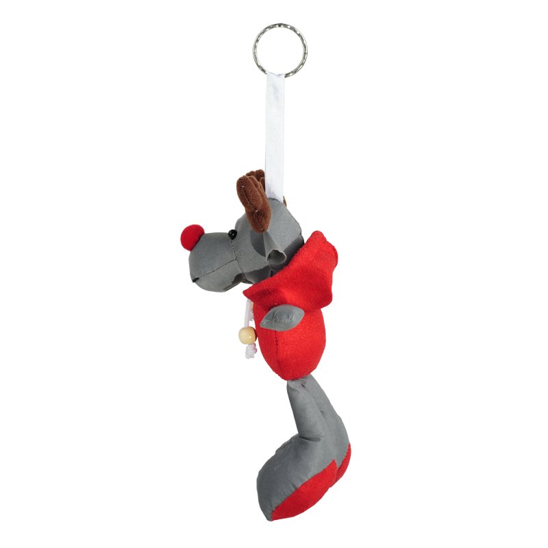 Brelok Reindeer, szary/czerwony z nadrukiem logo b