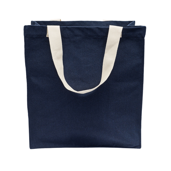 Torba z bawełny 340 g/m2 Lisburn, granatowy z nadrukiem logo - zdjęcie produktu