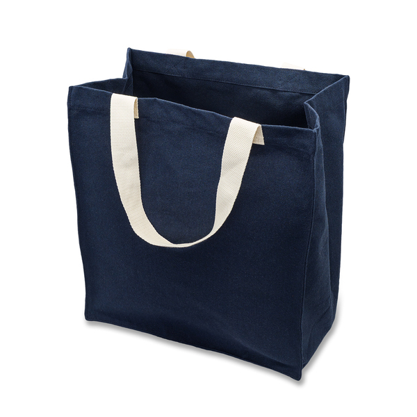 Torba z bawełny 340 g/m2 Lisburn, granatowy z nadrukiem logo a