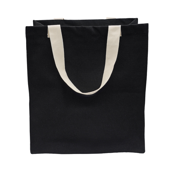 Torba z bawełny 340 g/m2 Lisburn, czarny z nadrukiem logo - zdjęcie produktu