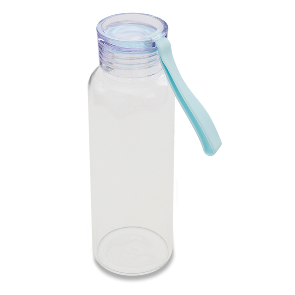 Butelka szklana Azure 500 ml, transparentny z nadrukiem logo - zdjęcie produktu