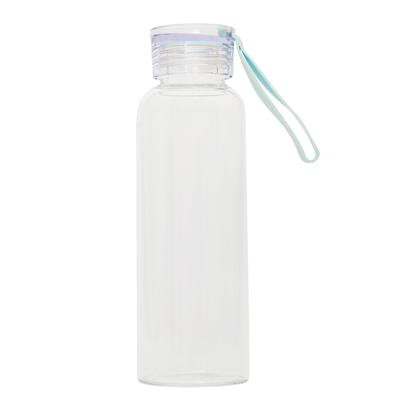 Butelka szklana Azure 500 ml, transparentny z nadrukiem logo c