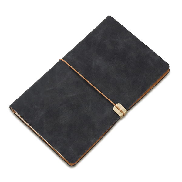 Notes w stylu retro Viaje, czarny z nadrukiem logo