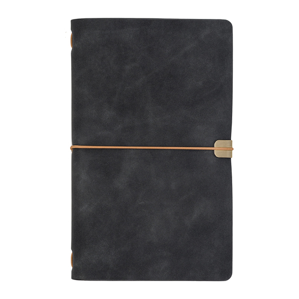Notes w stylu retro Viaje, czarny z nadrukiem logo c