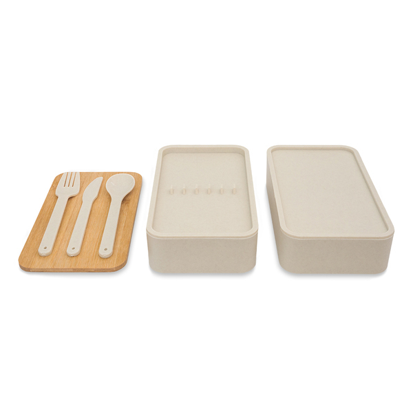 Victor lunch box podwójny 1000 ml, beżowy z nadrukiem logo d