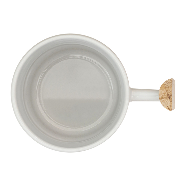 Kubek ceramiczny Sento, biały z nadrukiem logo a
