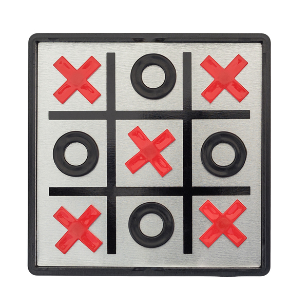 Magnetyczna gra kółko i krzyżyk, czarny z nadrukiem logo c