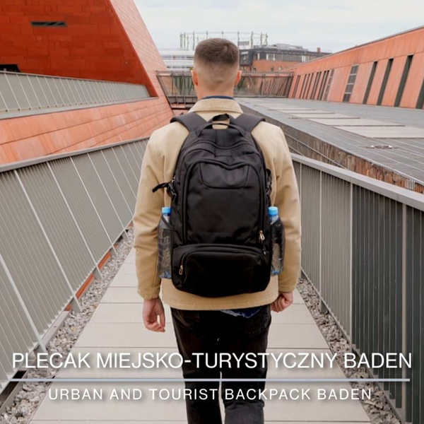 Plecak miejsko-turystyczny Baden, czarny z nadrukiem logo d