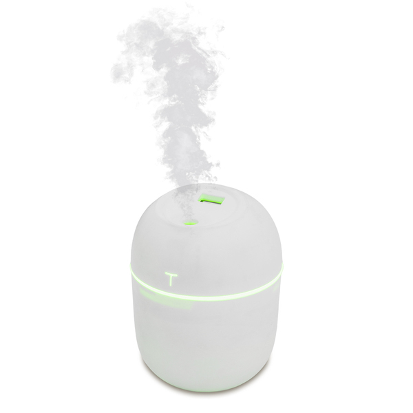 Nawilżacz z lampką Misty, biały z nadrukiem logo a