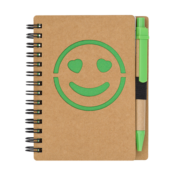 Notes Smile, zielony z nadrukiem logo c