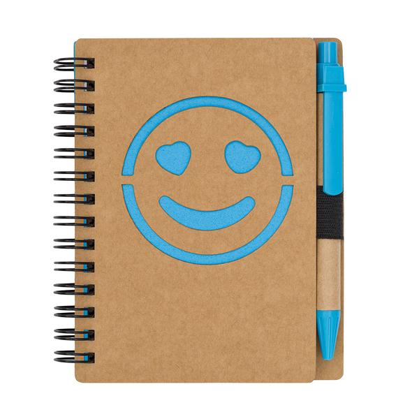 Notes Smile, jasny niebieski z nadrukiem logo c