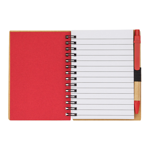 Notes Smile, czerwony z nadrukiem logo a
