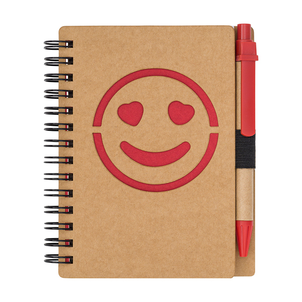 Notes Smile, czerwony z nadrukiem logo c
