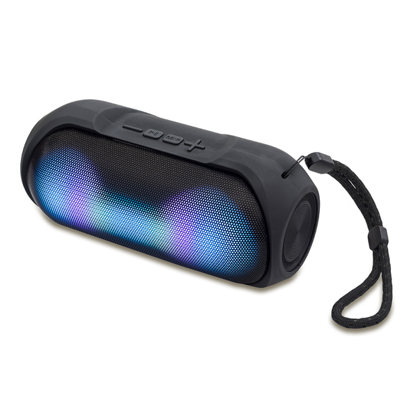 Głośnik Bluetooth z podświetleniem Rio, czarny z nadrukiem logo b