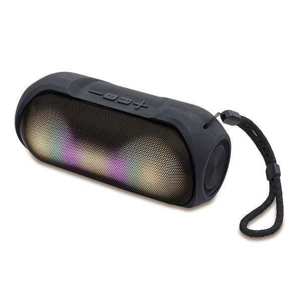 Głośnik Bluetooth z podświetleniem Rio, czarny z nadrukiem logo c