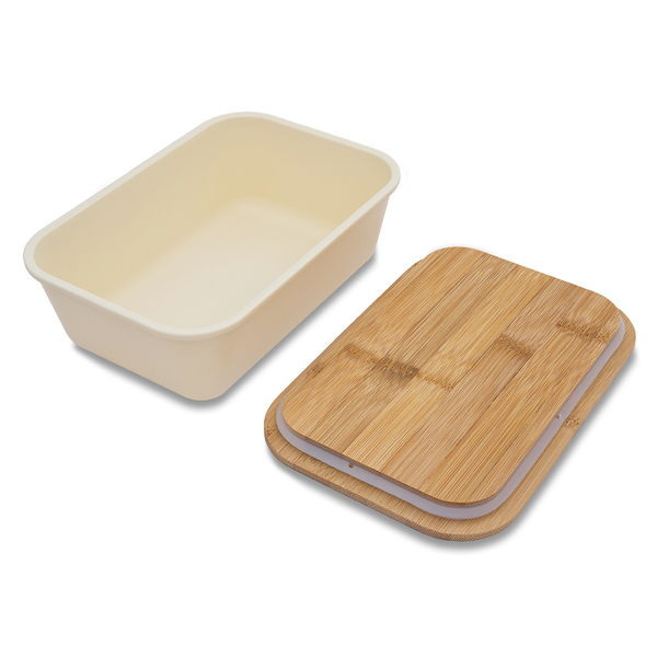 Lunch box Vincente 1000 ml , beżowy z nadrukiem logo a