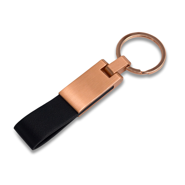 Brelok metalowy Rosa, czarny z grawerem logo d