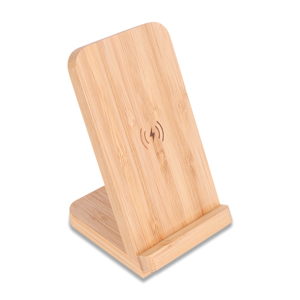 Ładowarka/stojak na telefon Salante, beżowy z nadrukiem logo