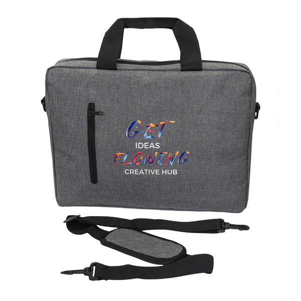 Torba na laptop Ribera, szary z nadrukiem logo e