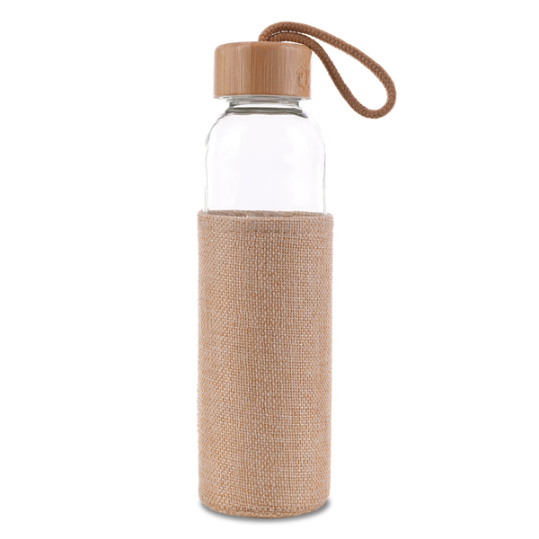 Szklana butelka Aquarius 500 ml, beżowy z nadrukiem logo a