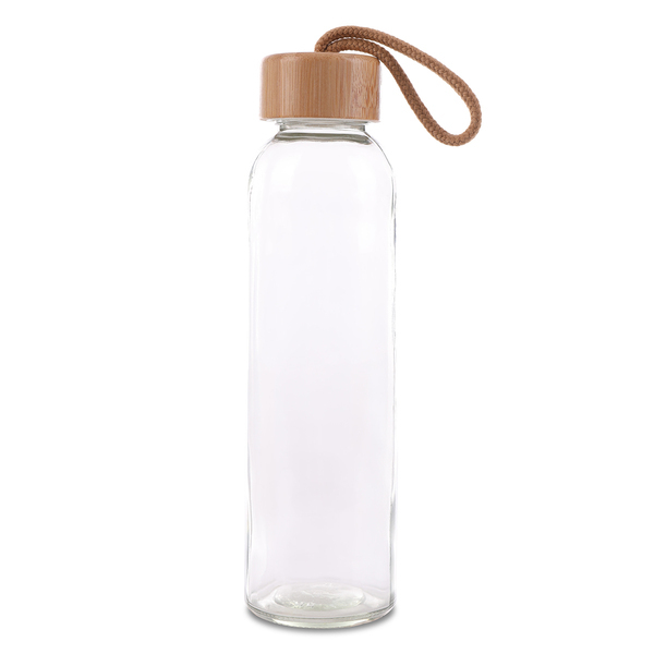 Szklana butelka Aquarius 500 ml, beżowy z nadrukiem logo b