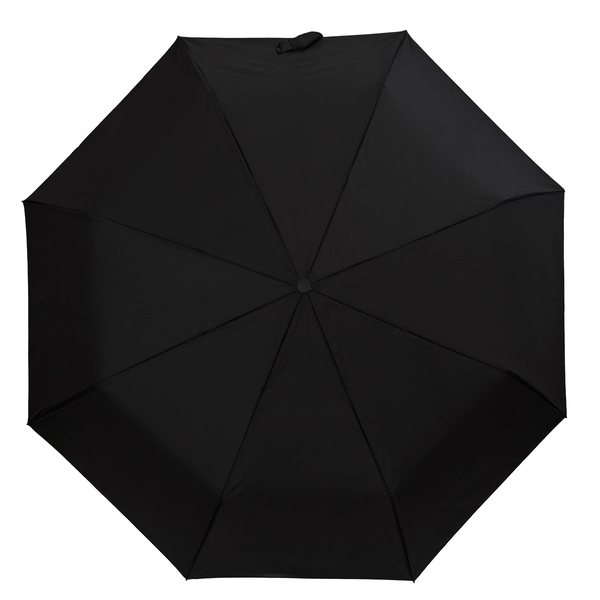 Parasol z drewnianą rączką Granton, czarny z nadrukiem logo b