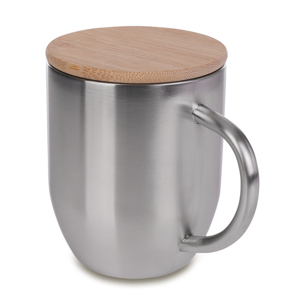 Kubek stalowy Maloy 350 ml , srebrny z nadrukiem logo