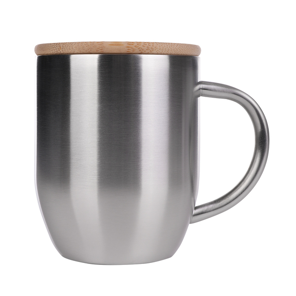 Kubek stalowy Maloy 350 ml , srebrny z nadrukiem logo a