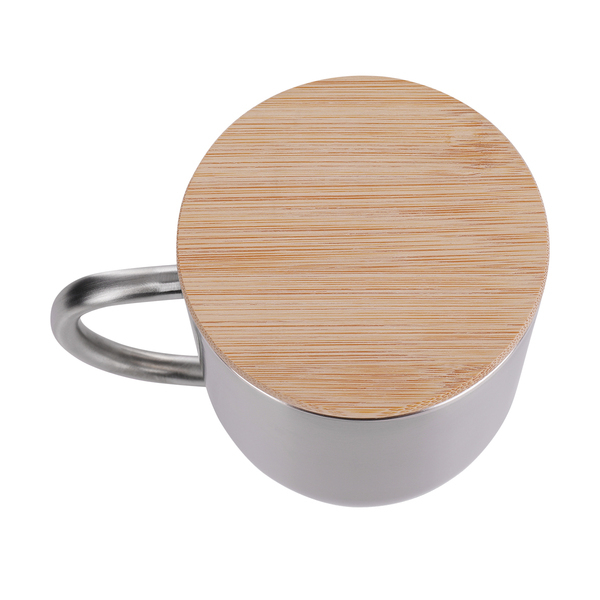 Kubek stalowy Maloy 350 ml , srebrny z nadrukiem logo b