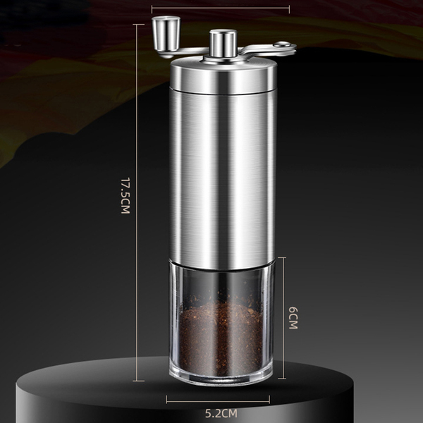 Młynek do kawy Aroma, srebrny z nadrukiem logo b