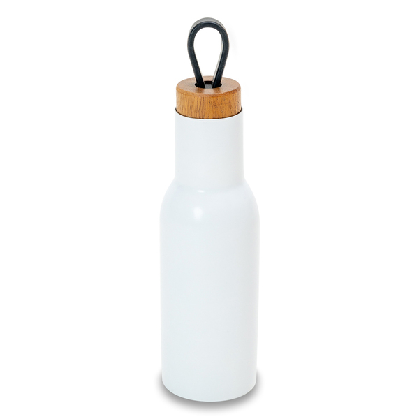 Butelka termiczna Heme 400 ml, biały z nadrukiem logo
