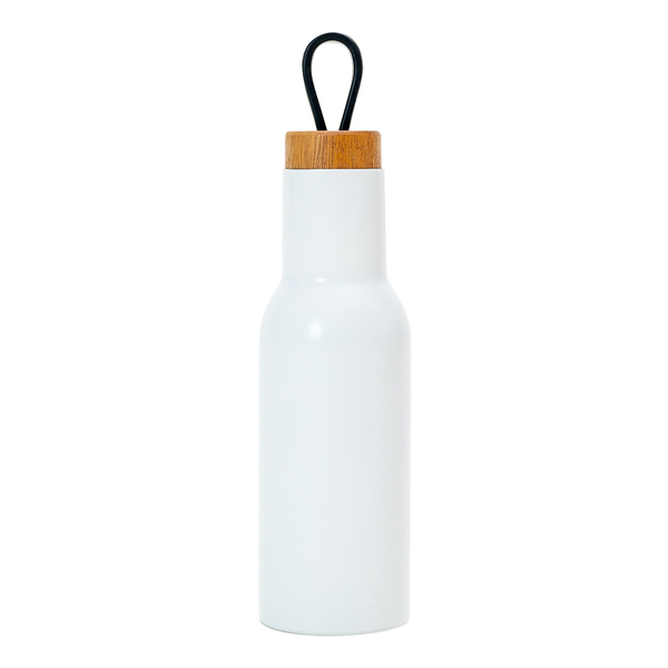 Butelka termiczna Heme 400 ml, biały z nadrukiem logo a