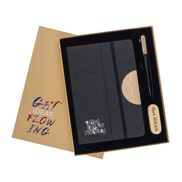 Zestaw z USB 64GB Denver, czarny z nadrukiem logo e